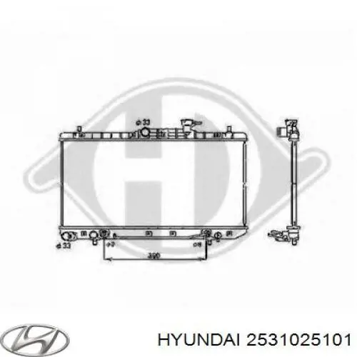 S2531025101 Hyundai/Kia radiador refrigeración del motor