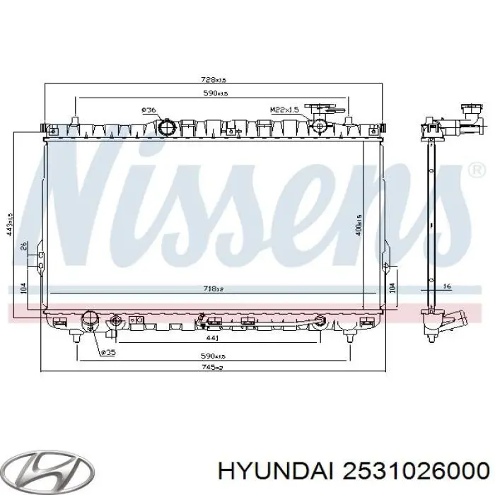 Comprar 2531026000 Hyundai/Kia Radiador de auto