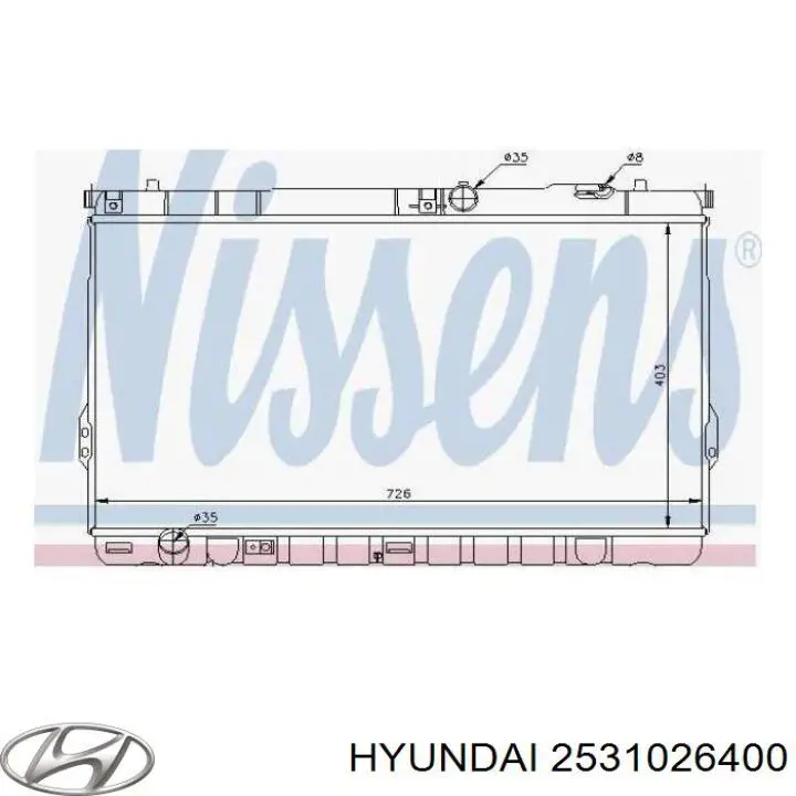 Água radiador Hyundai/Kia 2531026400 precio, desde 110,97 EUR
