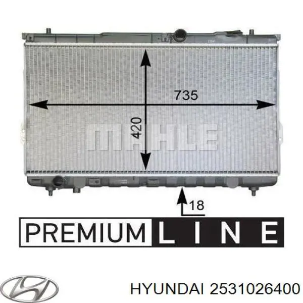 Comprar 2531026400 Hyundai/Kia Radiador de auto