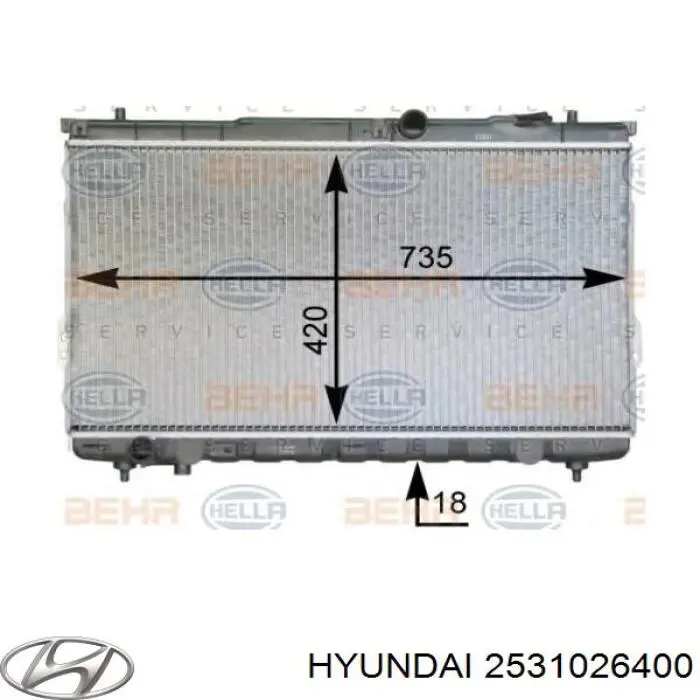 2531026400 Hyundai/Kia radiador