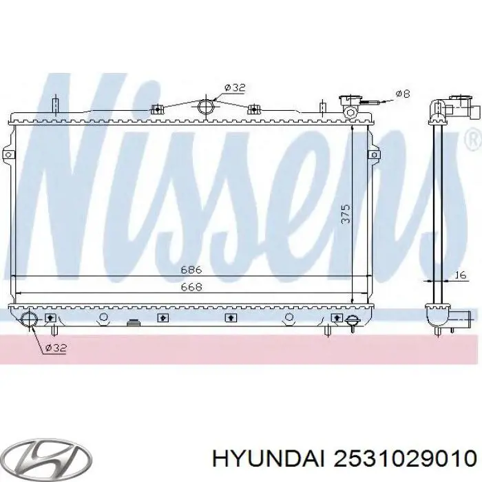 Comprar 2531029010 Hyundai/Kia Radiador de auto