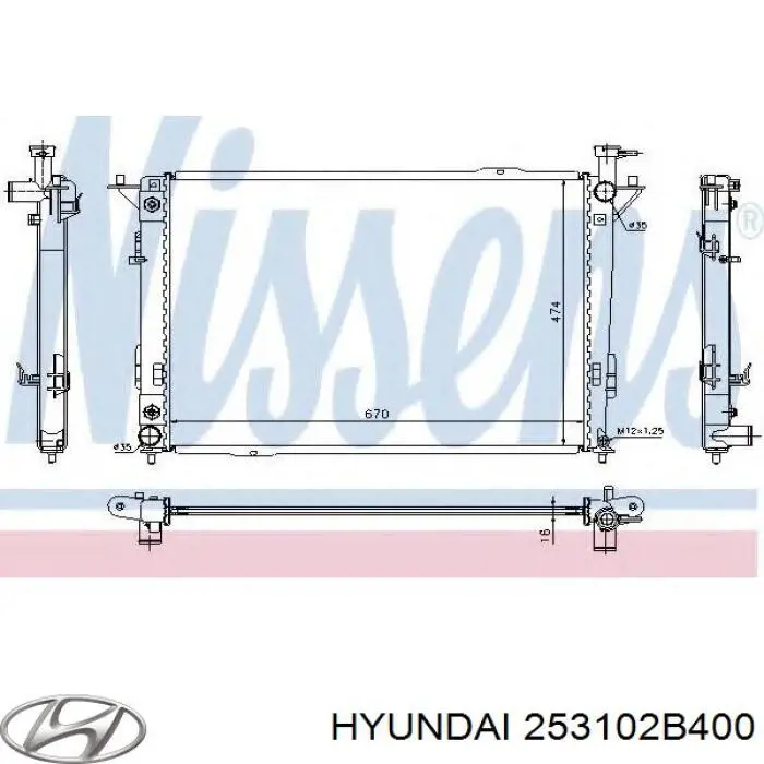 253102B400 Hyundai/Kia radiador