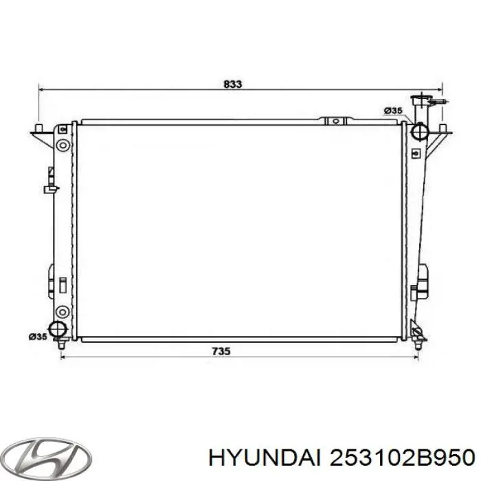 253102B950 Hyundai/Kia radiador