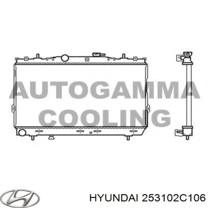 253102C106 Hyundai/Kia radiador refrigeración del motor