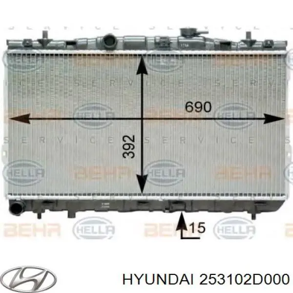 253102D000 Hyundai/Kia radiador refrigeración del motor