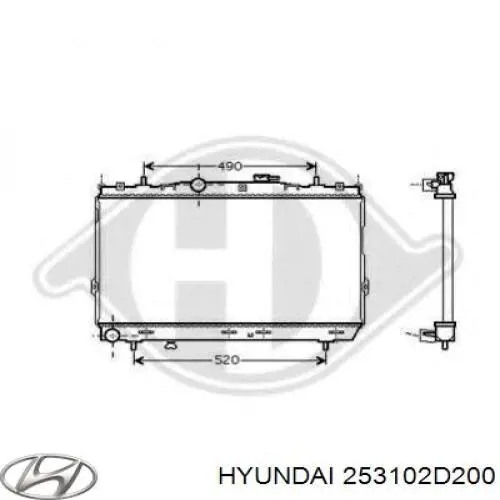 Radiador 253102D200 Hyundai/Kia