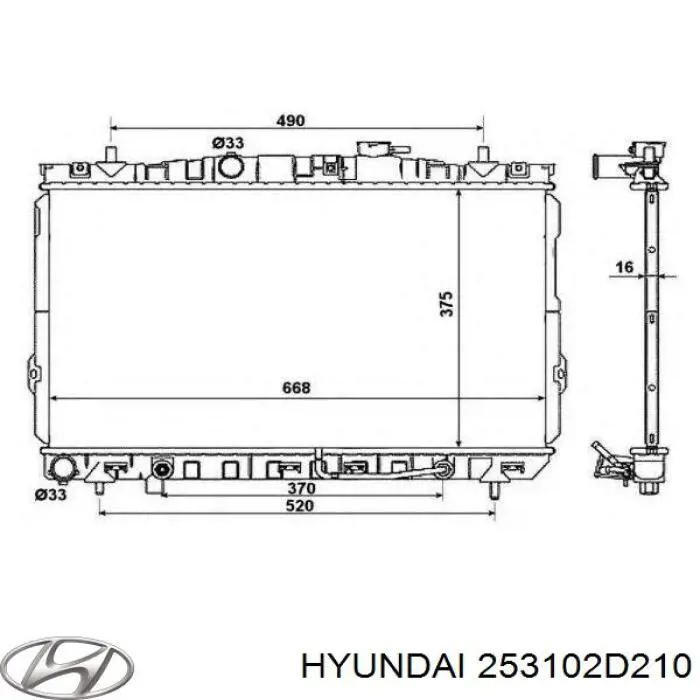 253102D210 Hyundai/Kia radiador