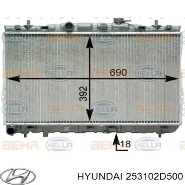 253102D500 Hyundai/Kia radiador refrigeración del motor