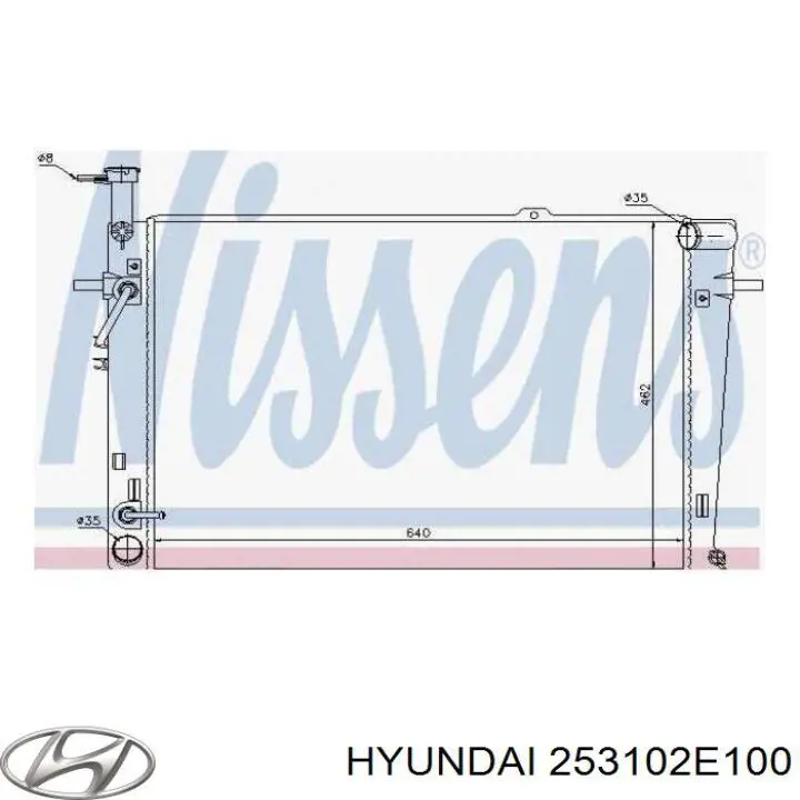 Radiador 253102E100 Hyundai/Kia