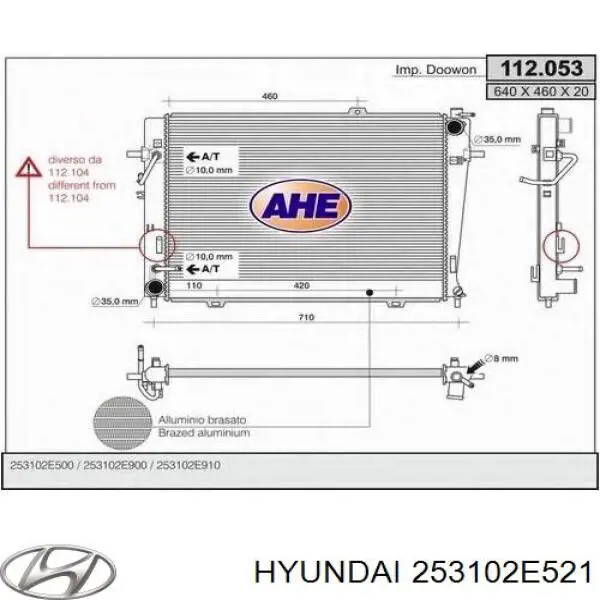 Água radiador Hyundai/Kia 253102E521 precio, desde 140,45 EUR