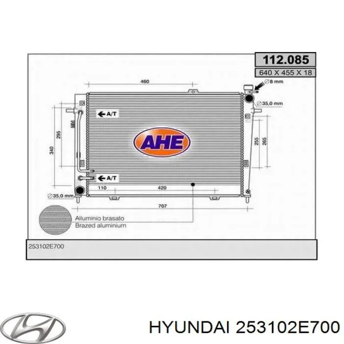 253102E700 Hyundai/Kia radiador refrigeración del motor