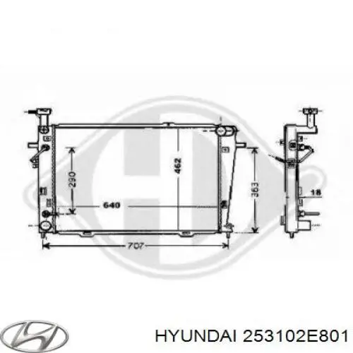 253102E801 Hyundai/Kia radiador