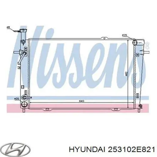 Radiador 253102E821 Hyundai/Kia