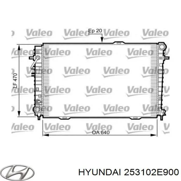 253102E900 Hyundai/Kia radiador refrigeración del motor