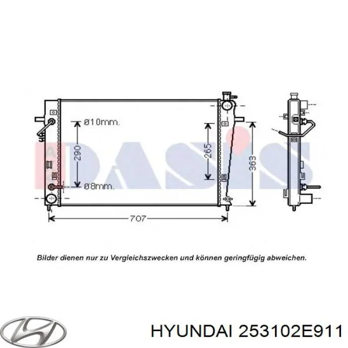 Comprar 253102E911 Hyundai/Kia Radiador de auto