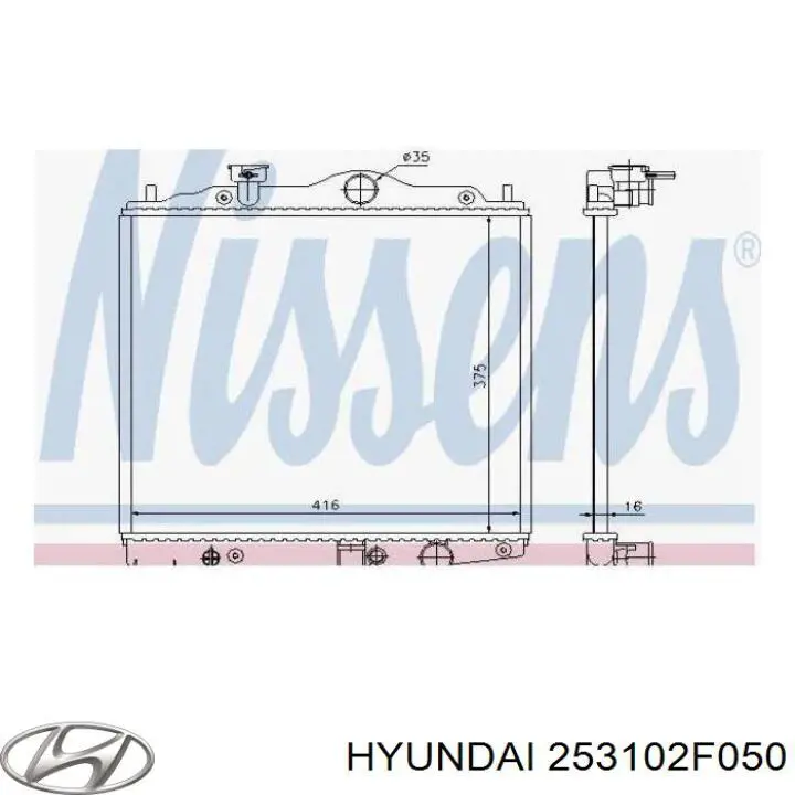 Radiador 253102F050 Hyundai/Kia