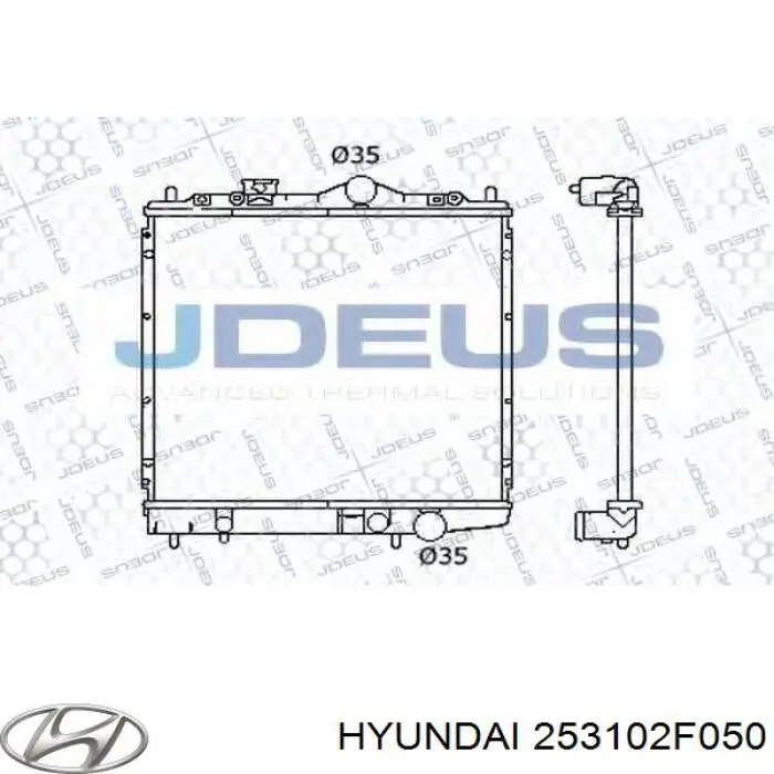Radiador de água Hyundai/Kia 253102F050