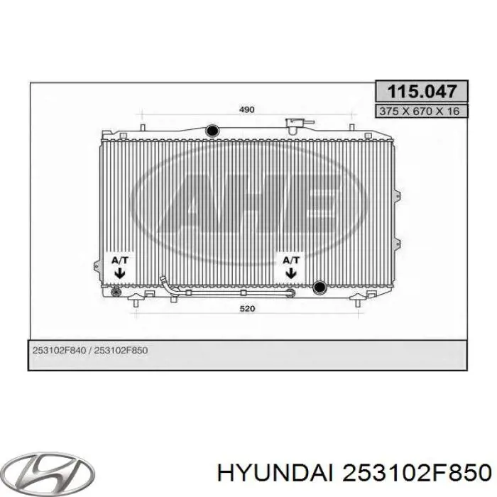 25310-2F900 Hyundai/Kia radiador