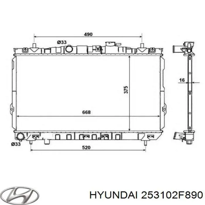 253102F890 China radiador refrigeración del motor