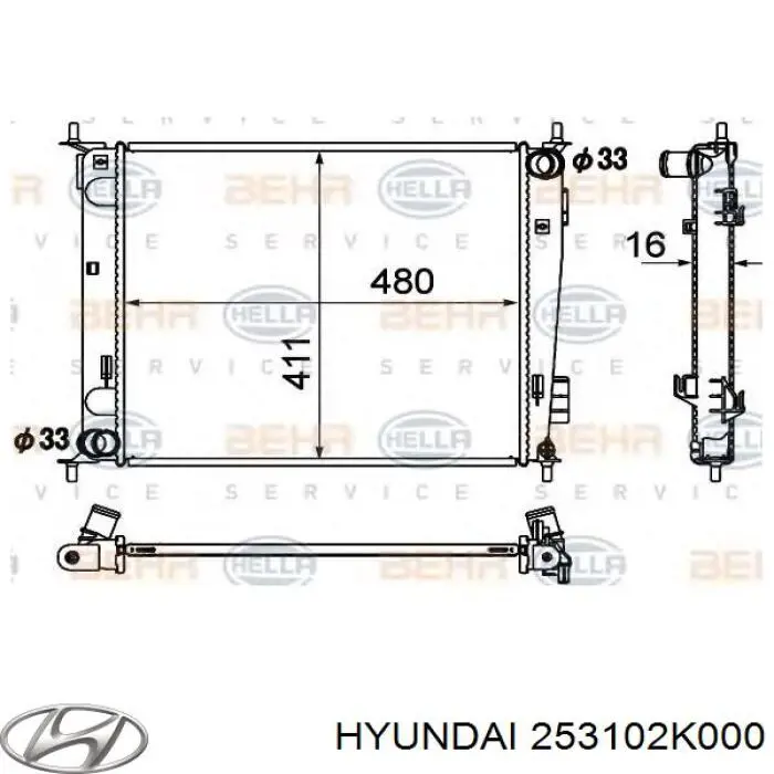 Água radiador Hyundai/Kia 253102K000 precio, desde 74,76 EUR