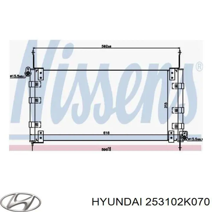Radiador de água Hyundai/Kia 253102K050