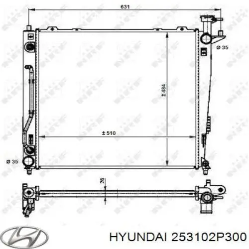 253102P300 Hyundai/Kia radiador
