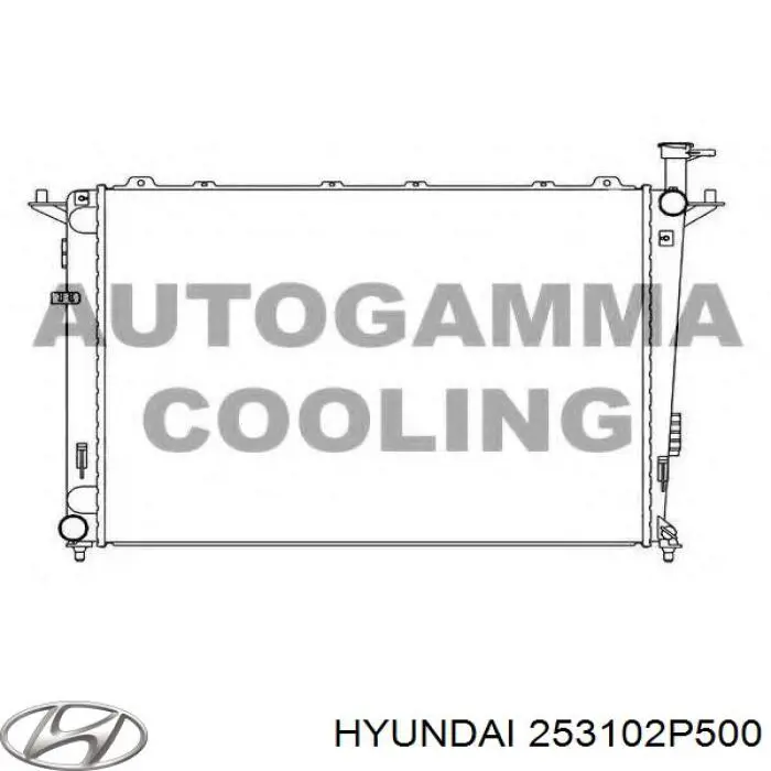 253102P500 Hyundai/Kia radiador refrigeración del motor