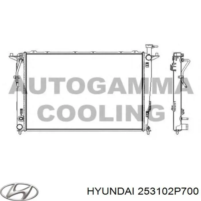 253102P700 Hyundai/Kia radiador refrigeración del motor