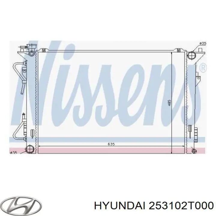 253102T000 Hyundai/Kia radiador refrigeración del motor