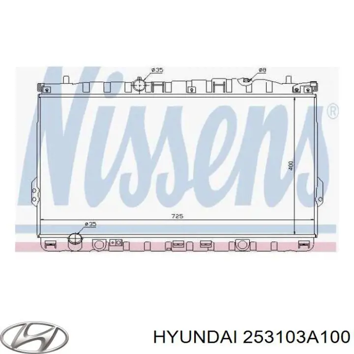 Radiador de água Hyundai/Kia 253103A000