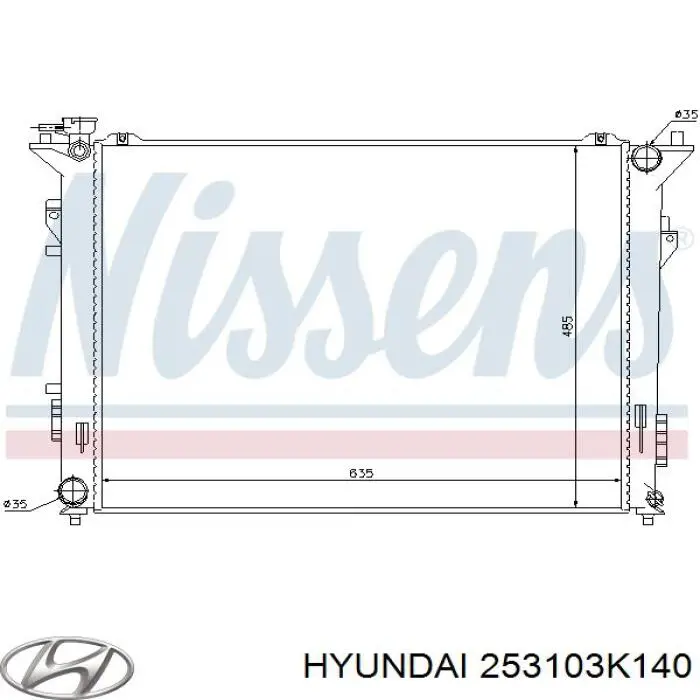 253103K140 Hyundai/Kia radiador refrigeración del motor