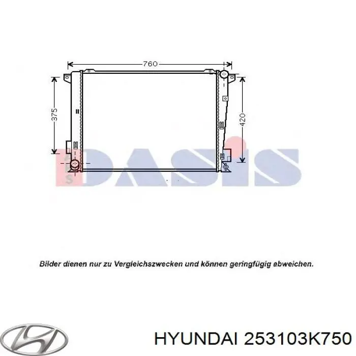 Comprar 253103K750 Hyundai/Kia Radiador de auto