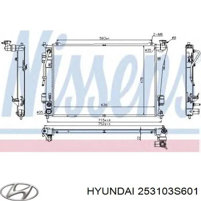 Água radiador Hyundai/Kia 253103S601 precio, desde 110,13 EUR