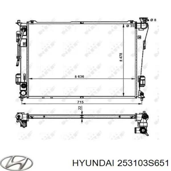 Comprar 253103S651 Hyundai/Kia Radiador de auto