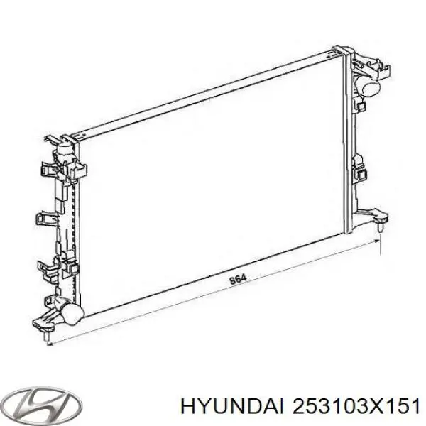 253103X151 Hyundai/Kia radiador refrigeración del motor