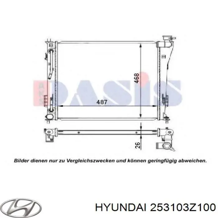 Água radiador Hyundai/Kia 253103Z100 precio, desde 120,23 EUR