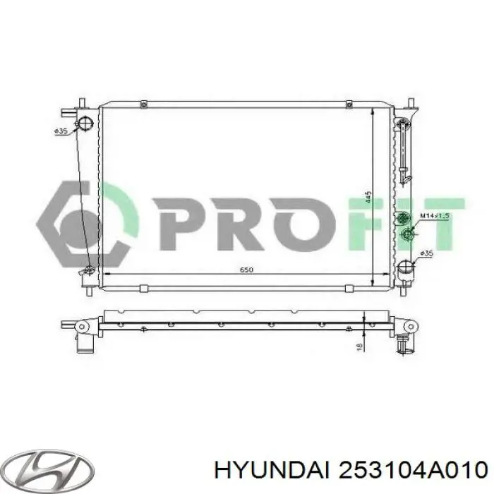 Água radiador HCC 253104A010 precio, desde 96,32 EUR