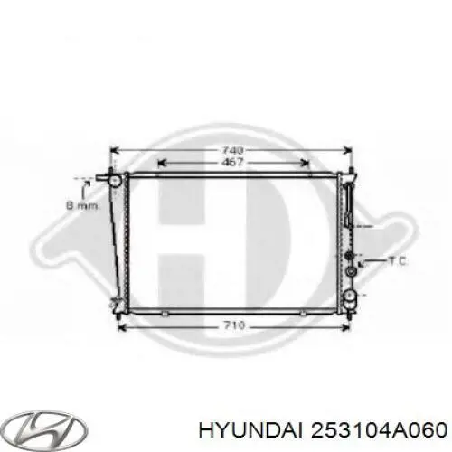 253104A060 Hyundai/Kia radiador refrigeración del motor