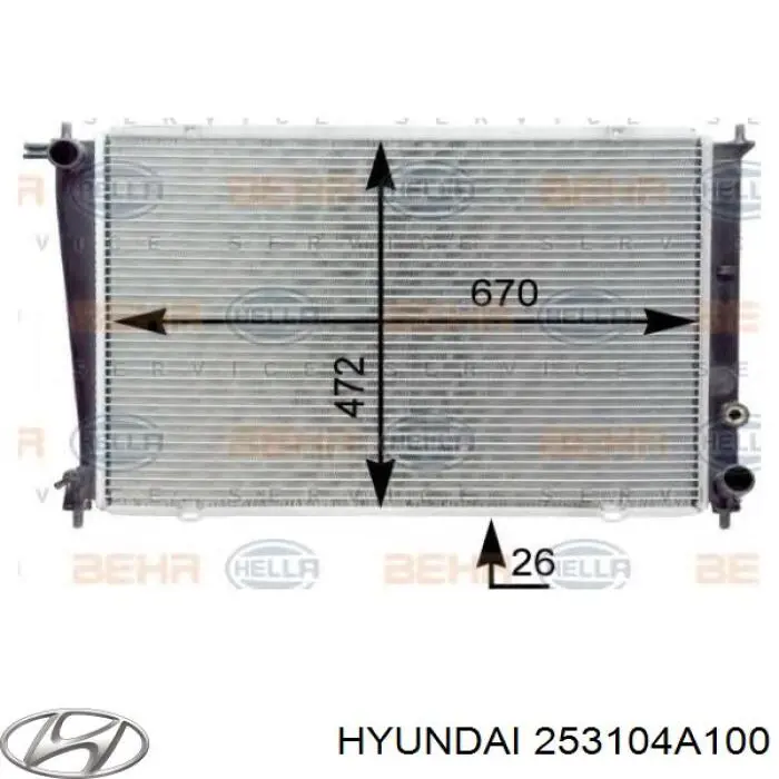 253104A100 Hyundai/Kia radiador refrigeración del motor