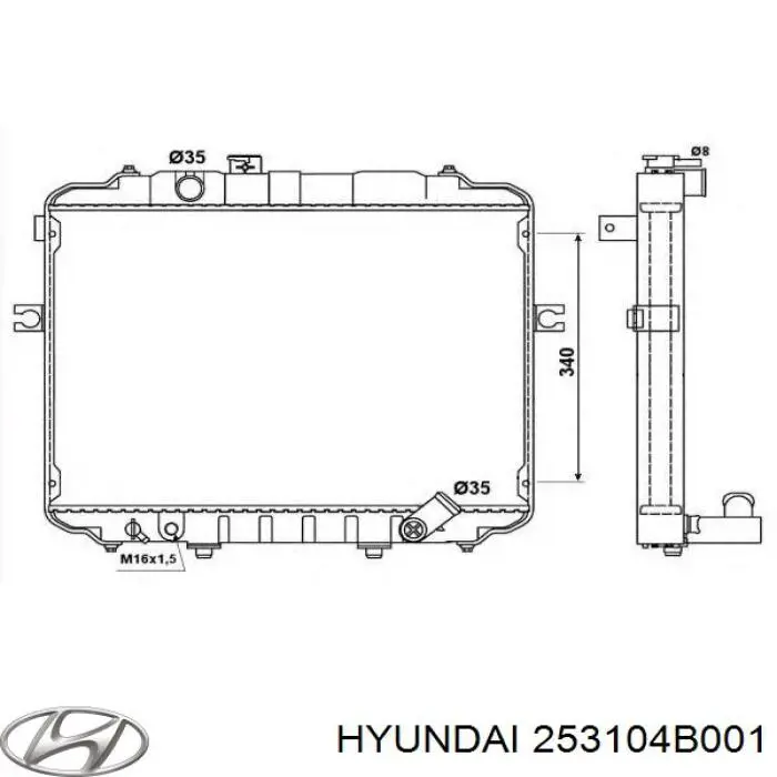253104B001 Hyundai/Kia radiador