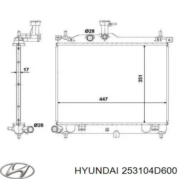 Radiador 253104D600 Hyundai/Kia