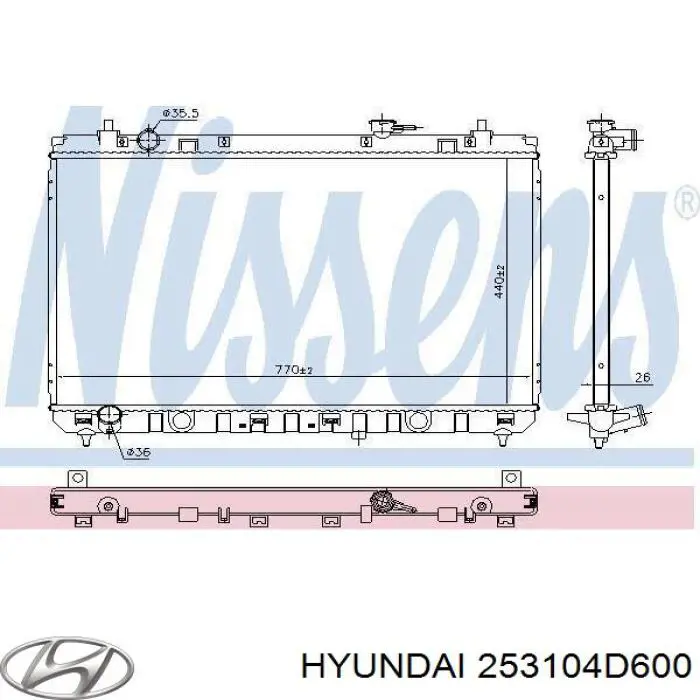 Água radiador Hyundai/Kia 253104D600 precio, desde 93,41 EUR