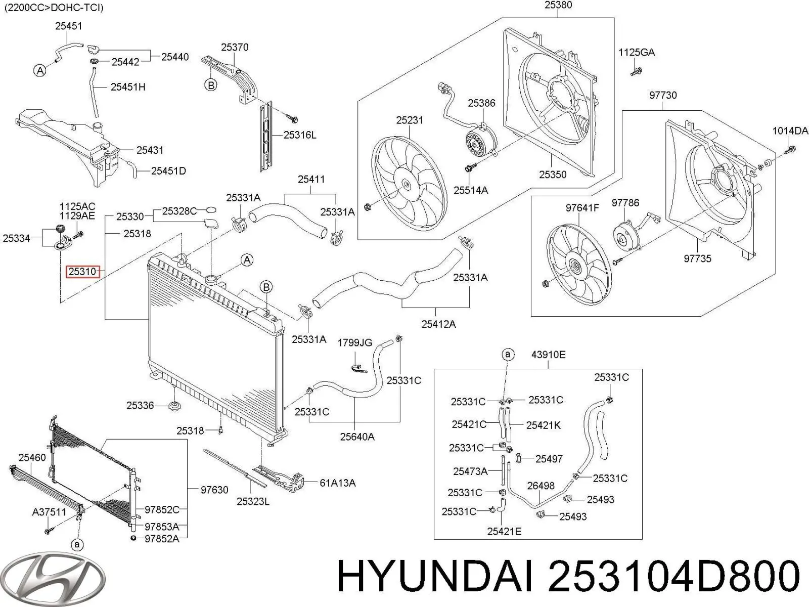 Comprar 253104D800 Hyundai/Kia Radiador de auto