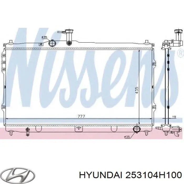 Comprar 253104H100 Hyundai/Kia Radiador de auto