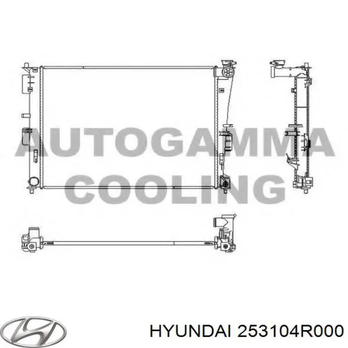 253104R000 Hyundai/Kia radiador refrigeración del motor