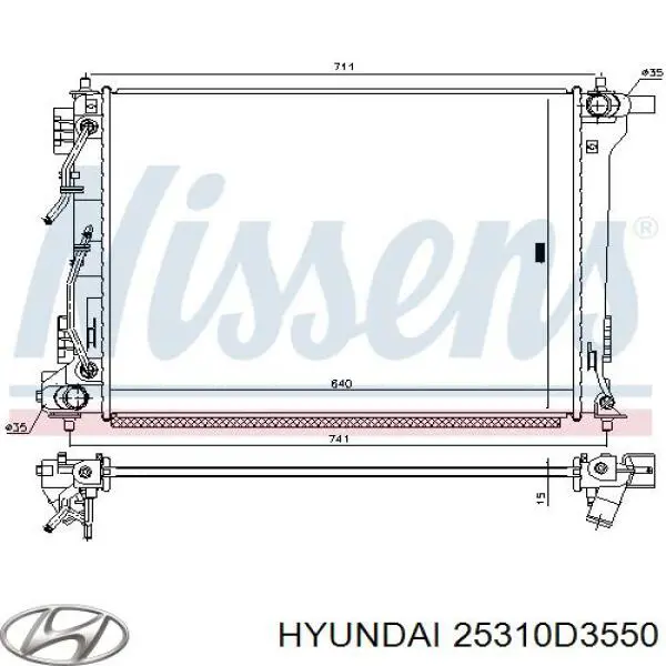Radiador 25310D3550 Hyundai/Kia