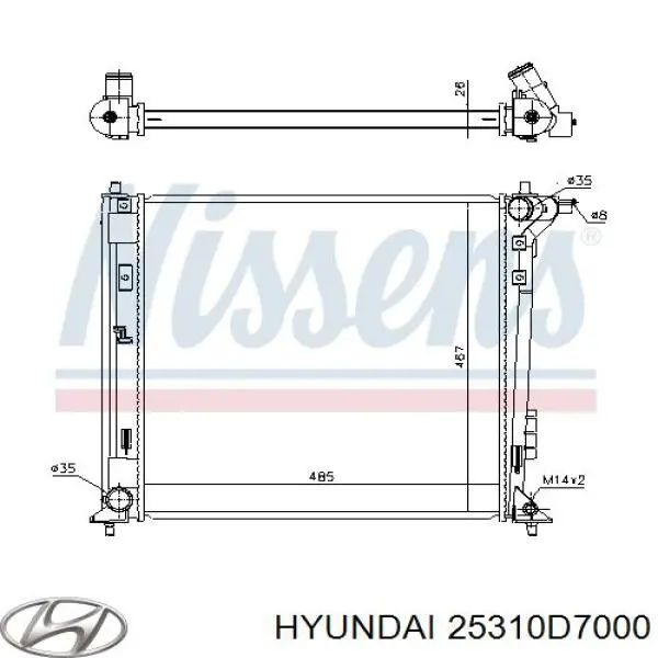 25310D7000 Hyundai/Kia radiador