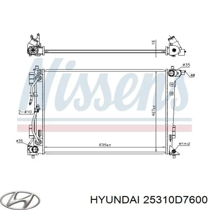 25310D7600 Hyundai/Kia radiador refrigeración del motor