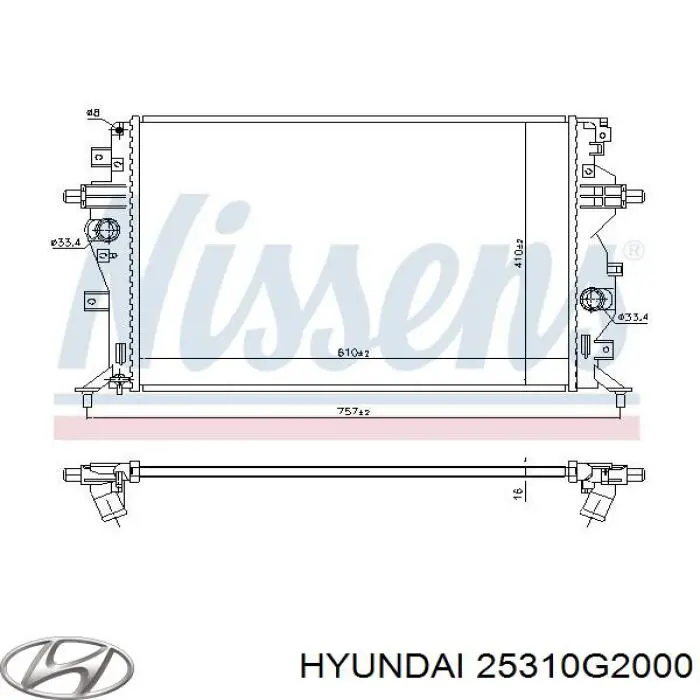25310G2000 Hyundai/Kia radiador
